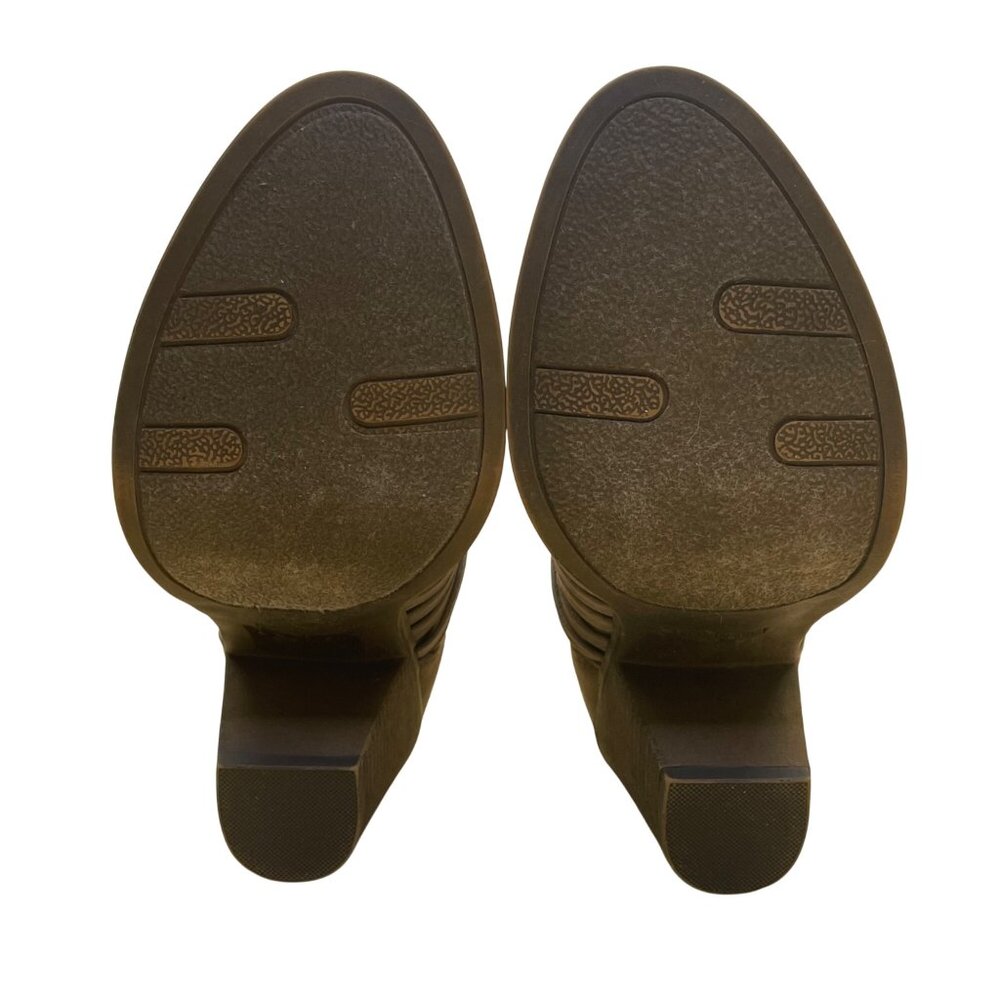 Fergalicious Women’s Taupe Zip Closure Heeled Weever Ankle Booties Size 7.5M - Picture 9 of 10